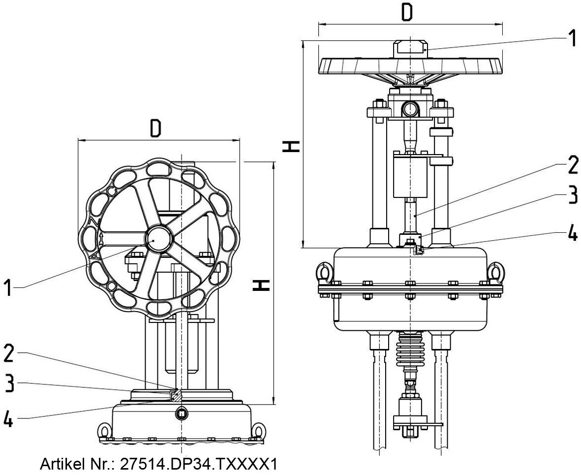 Typ 27514 - Pneumatische Stellantriebe - Absperrventil