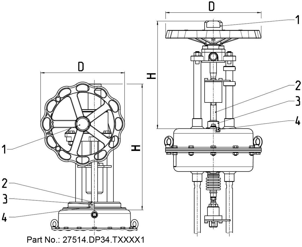 Type 27514 - Pneumatic Actuator - Globe Valve (on/off)