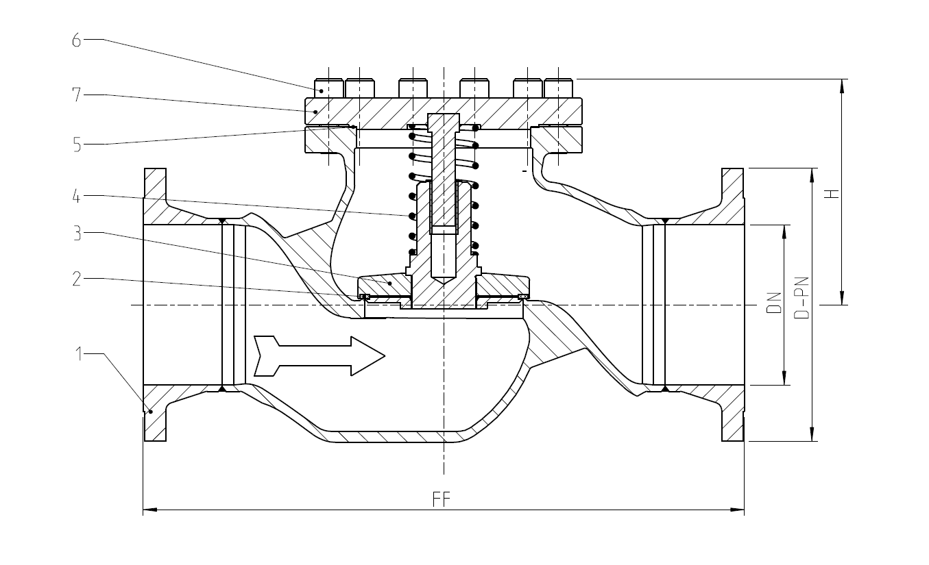 Type 05719 - Check Valve, DIN EN Flanges